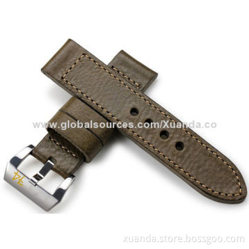 Free logo customized size genuine leather watch straps with simple style are best seller